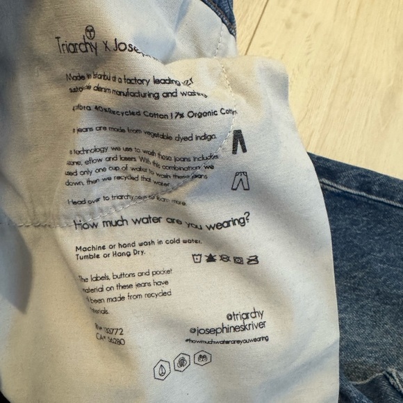 Triarchy x Josephine Skriver High Waisted Wide-Leg Distressed Jeans Sustainable - Picture 3 of 11